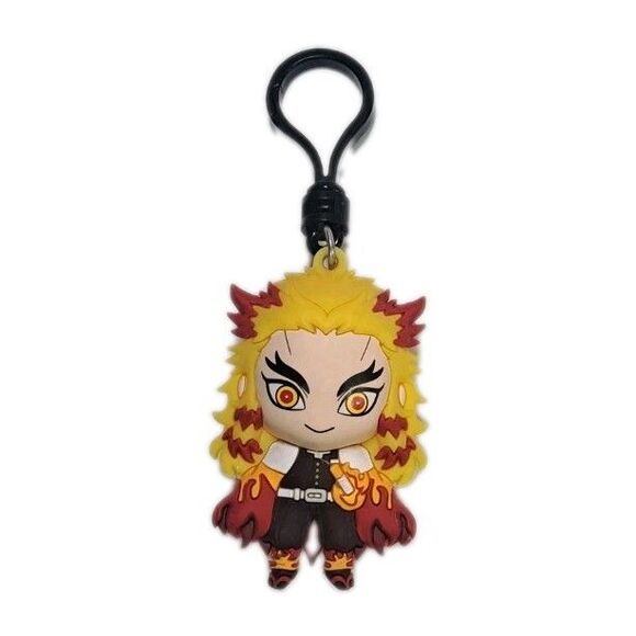 Kyojuro Rengoku Monogram Anime Demon Slayer Kimetsu No Yaiba Bag Clip Keychain - Picture 1 of 2